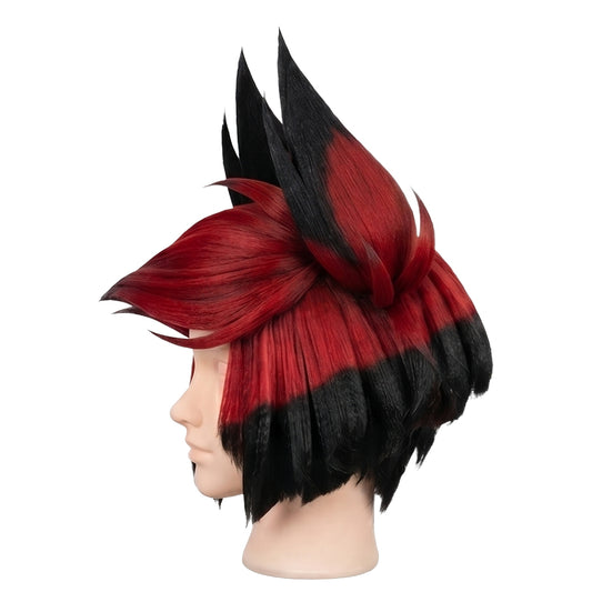 Side view of Alastor wig showing sleek, layered style