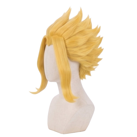 Side view of Toshinori Yagi wig showing face-framing bangs