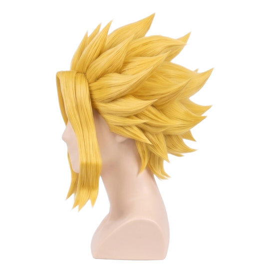 Side view of My Hero Academia All Might true form blond basic wig