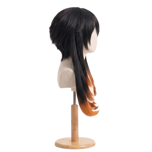 Side view of Amo Empool wig showing long front layers and cropped back