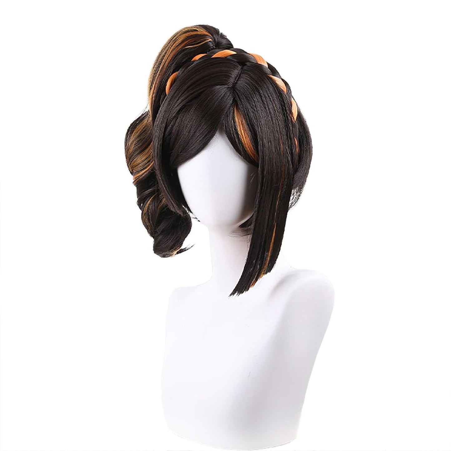 Brown Long Wavy Chiori Cosplay Wig With Pigtail