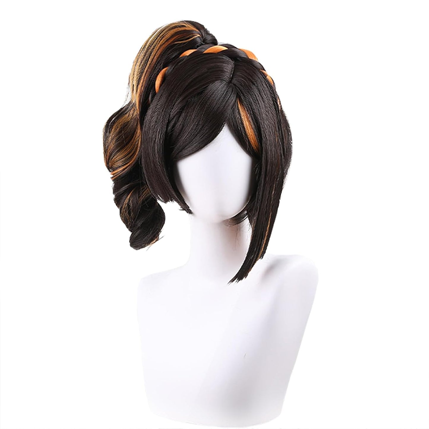 Brown Long Wavy Chiori Cosplay Wig With Pigtail