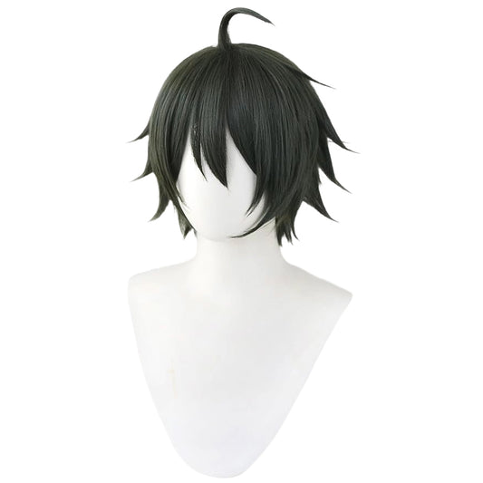 Anime Cosplay Wig Tadashi Yamaguchi Short Dark Green Hair