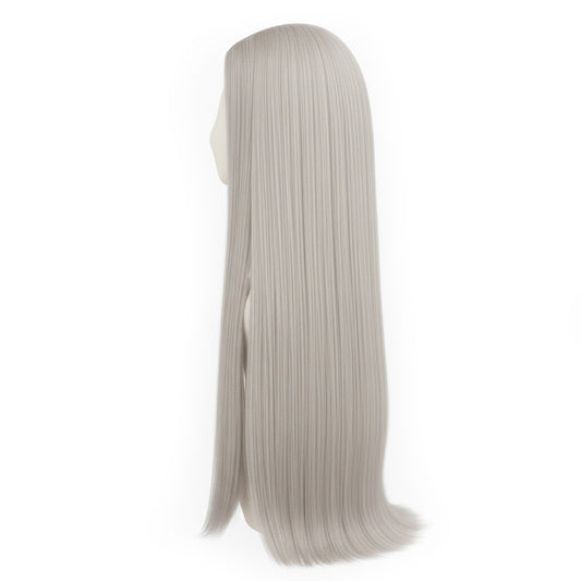 Side profile of Sephiroth wig showing smooth flowing length