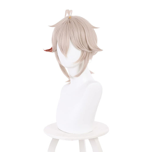 Unveil the Wind's Whispers: Kaedehara Kazuha Gray Red Cosplay Wig for Genshin Impact - Morojowig