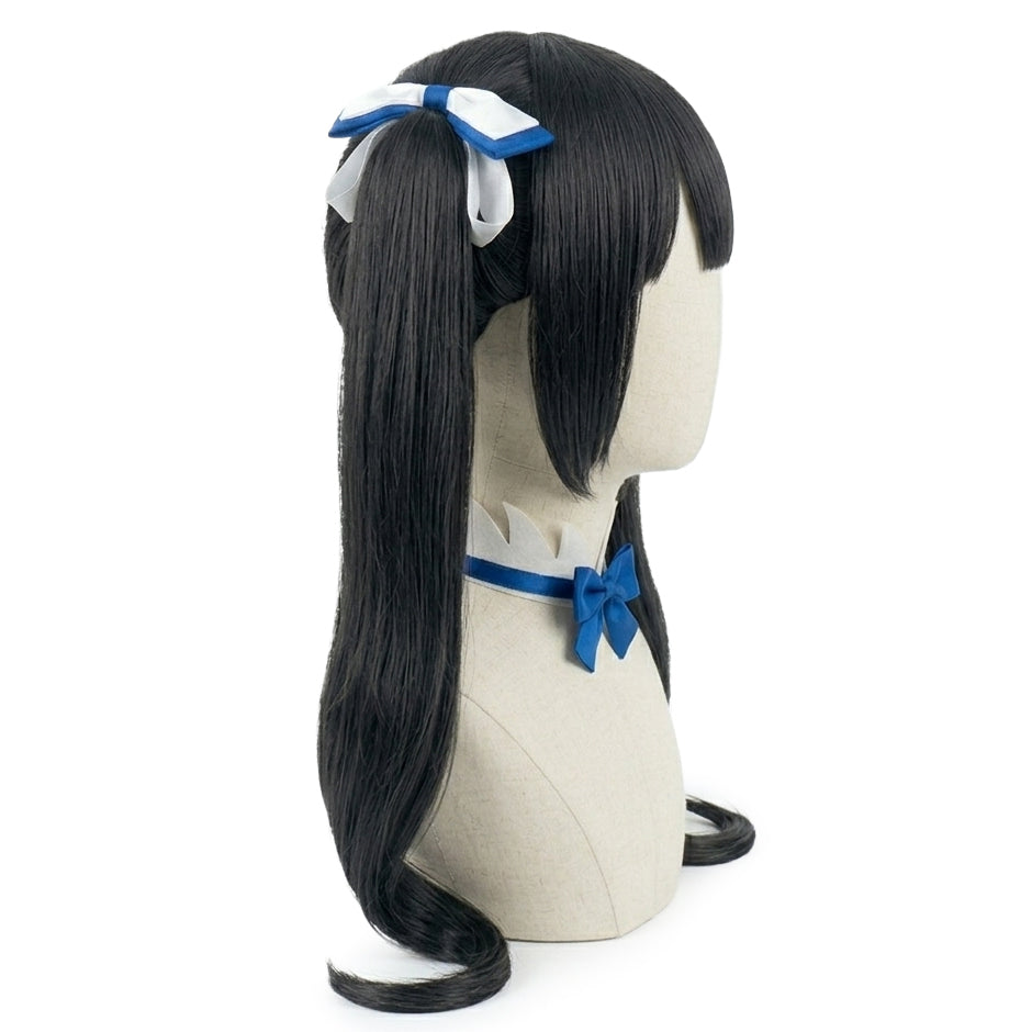 Right side view of Hestia wig showing twin-tail cosplay look