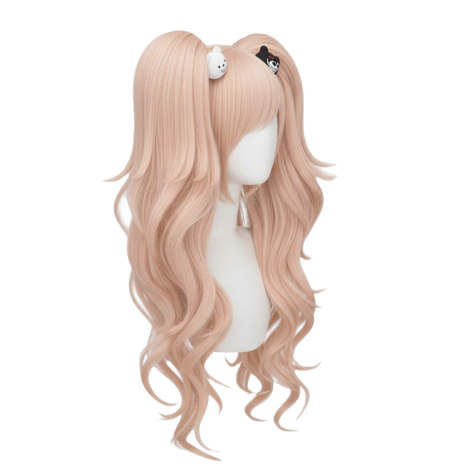 Junko Enoshima wig long pink fibers side view