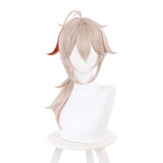 Unveil the Wind's Whispers: Kaedehara Kazuha Gray Red Cosplay Wig for Genshin Impact - Morojowig