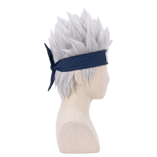 Side view of Naruto Kakashi Hatake silver gray basic cosplay wig