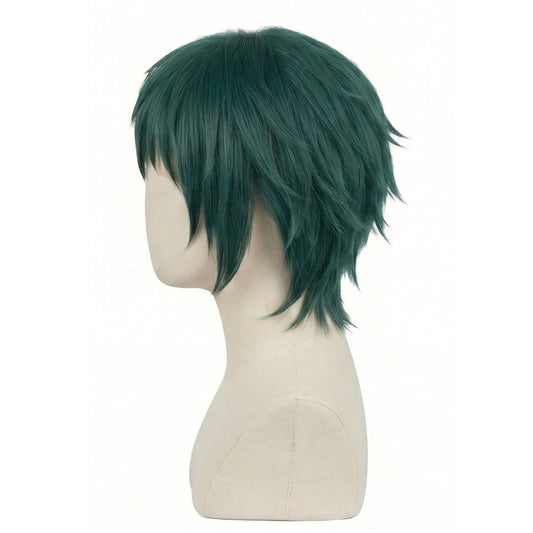 Side view of unstyled Maki Zenin short cosplay wig