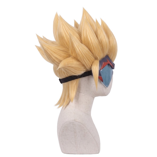 Side view of Bakugan Masquerade wig showing dramatic spiky layers
