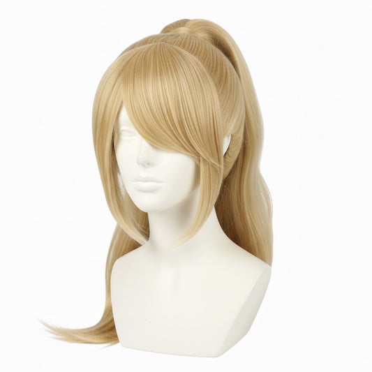 Heat-resistant blonde wig fibers for Samus Aran cosplay