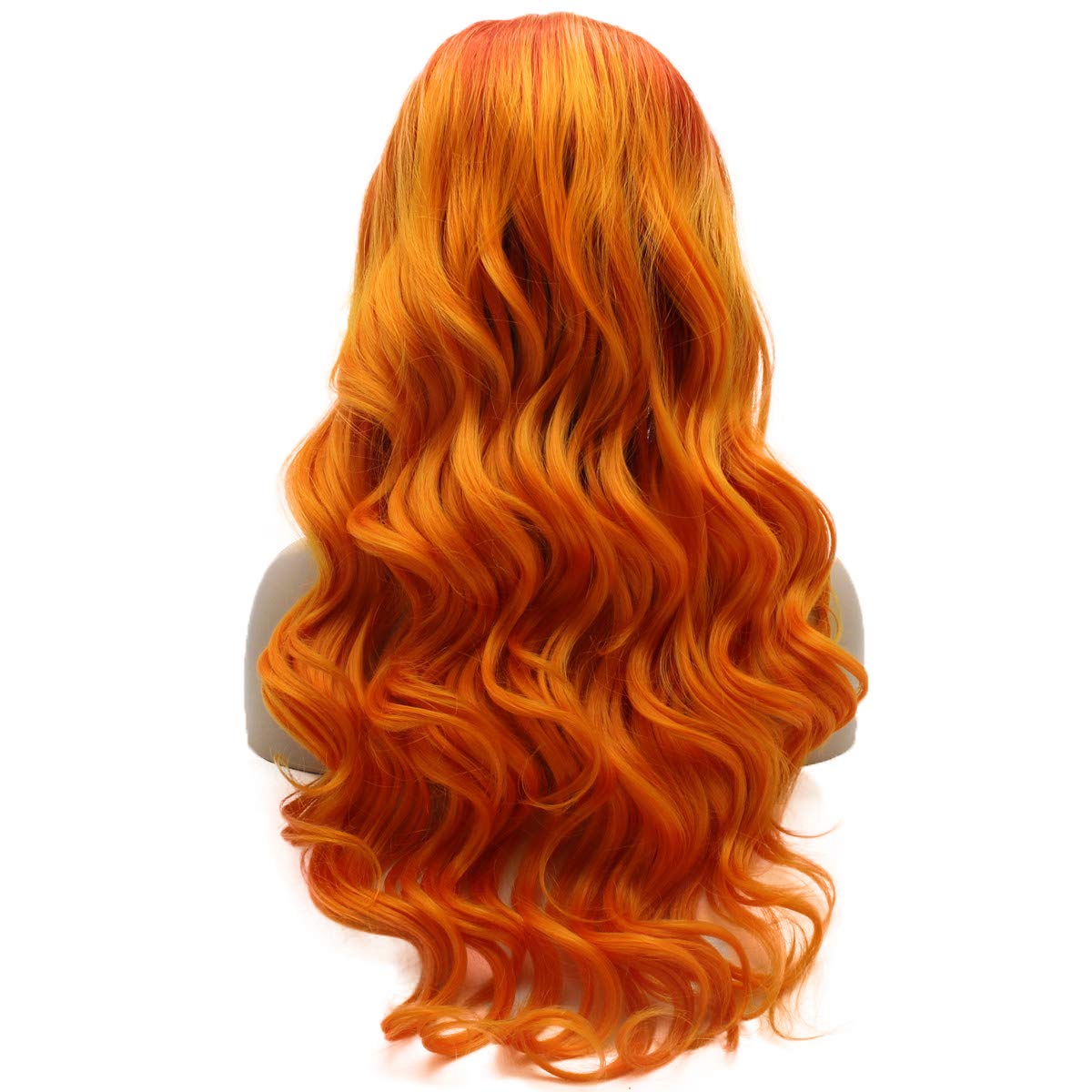 Starfire Wavy Long Wig Orange Ombre Lace Front Wig