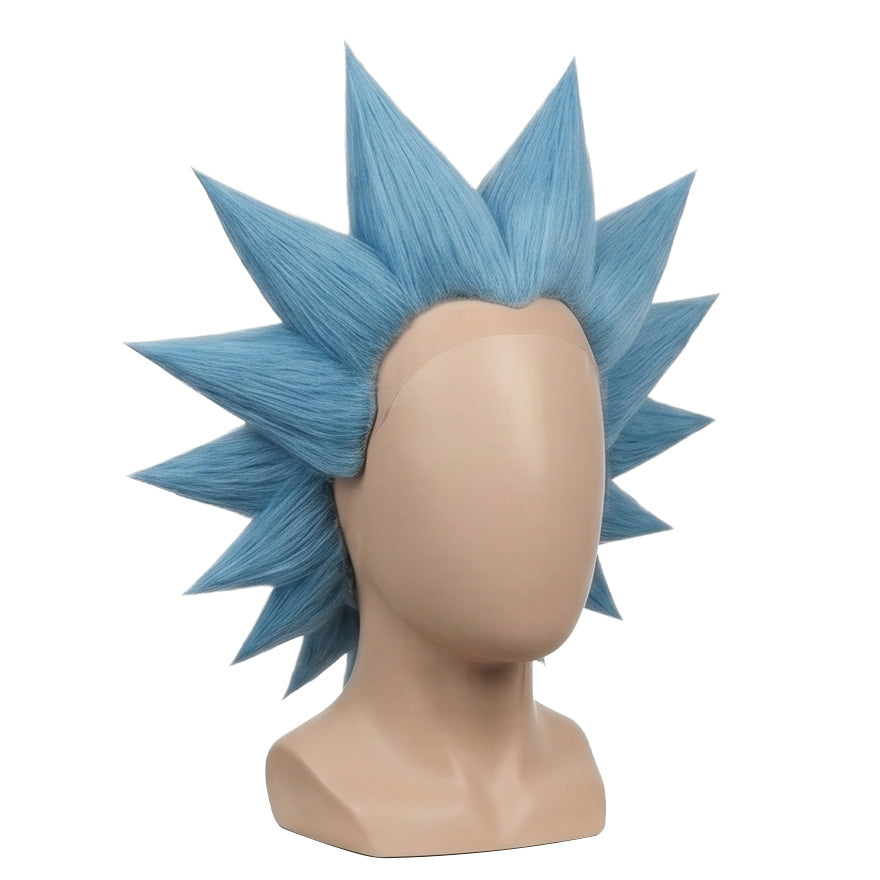 Rick and Morty Rick Sanchez wig displayed on mannequin with cartoon-accurate styling