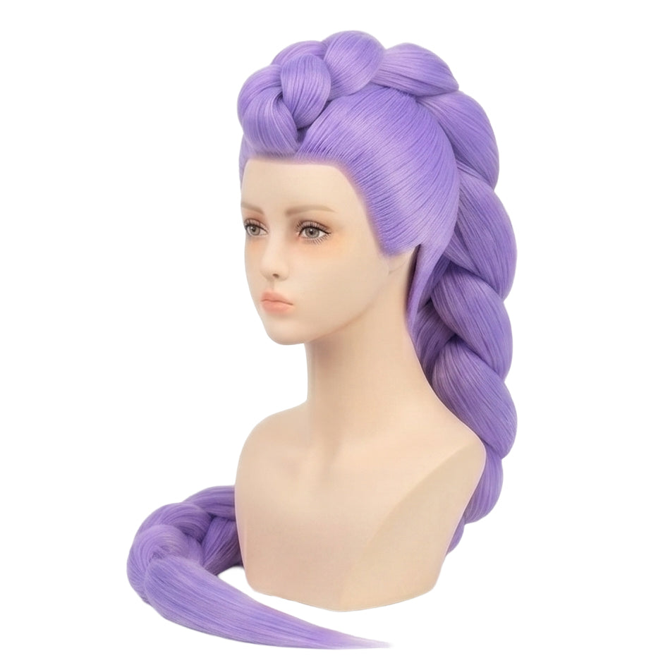 Rumi cosplay wig braid texture and vivid purple fibers