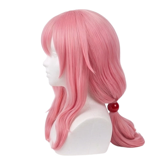 Side view of pastel pink Shuna basic cosplay wig