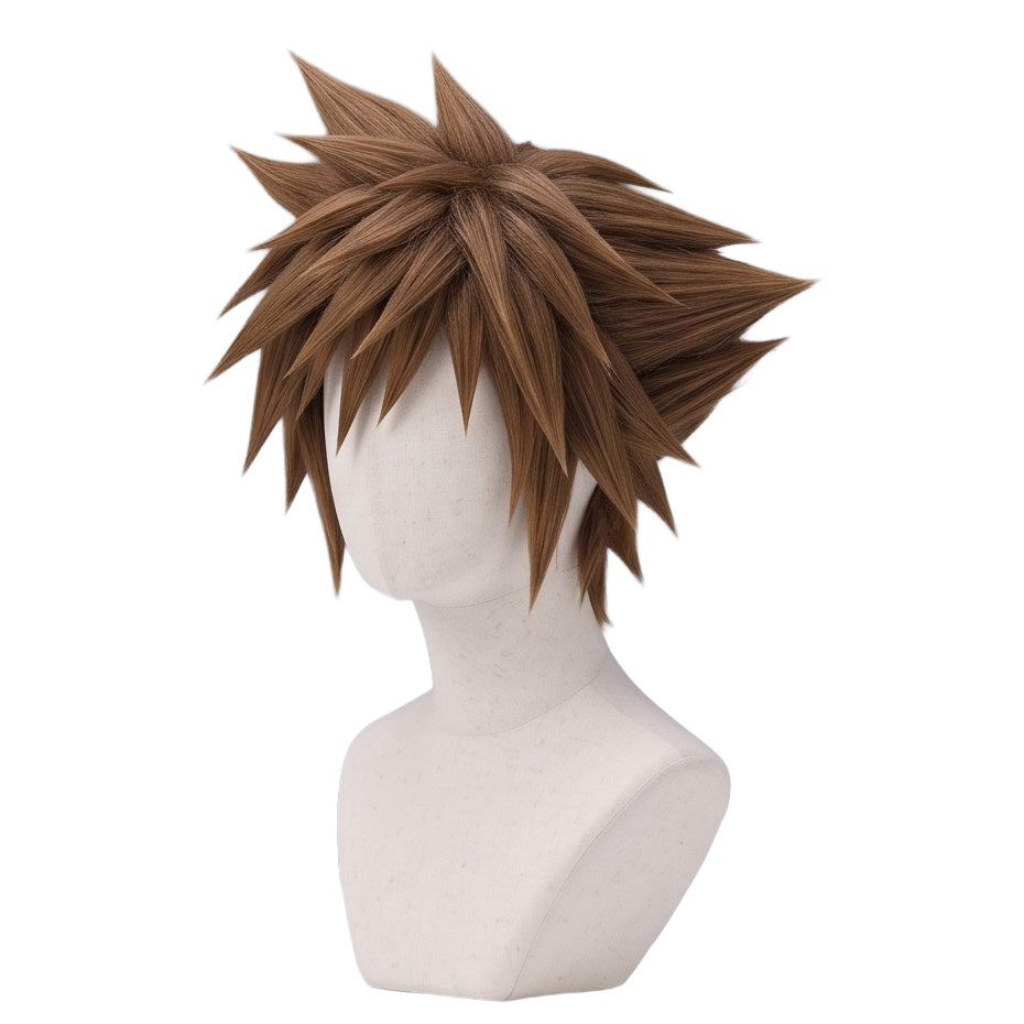 Sora cosplay wig displayed on mannequin with character-accurate styling