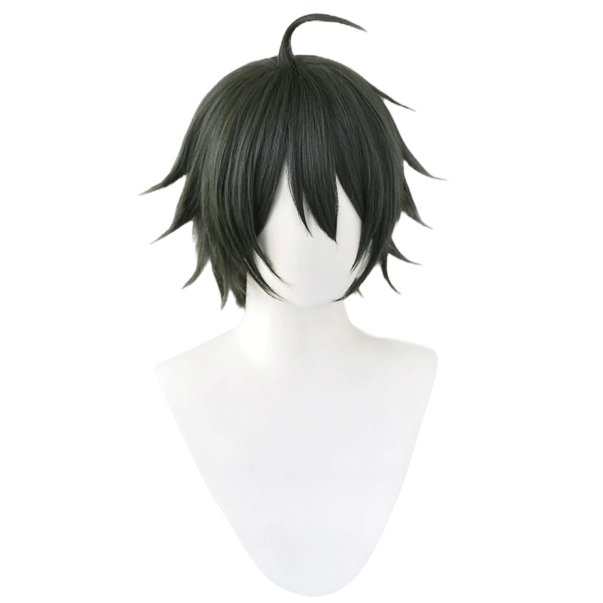 Anime Cosplay Wig Tadashi Yamaguchi Short Dark Green Hair