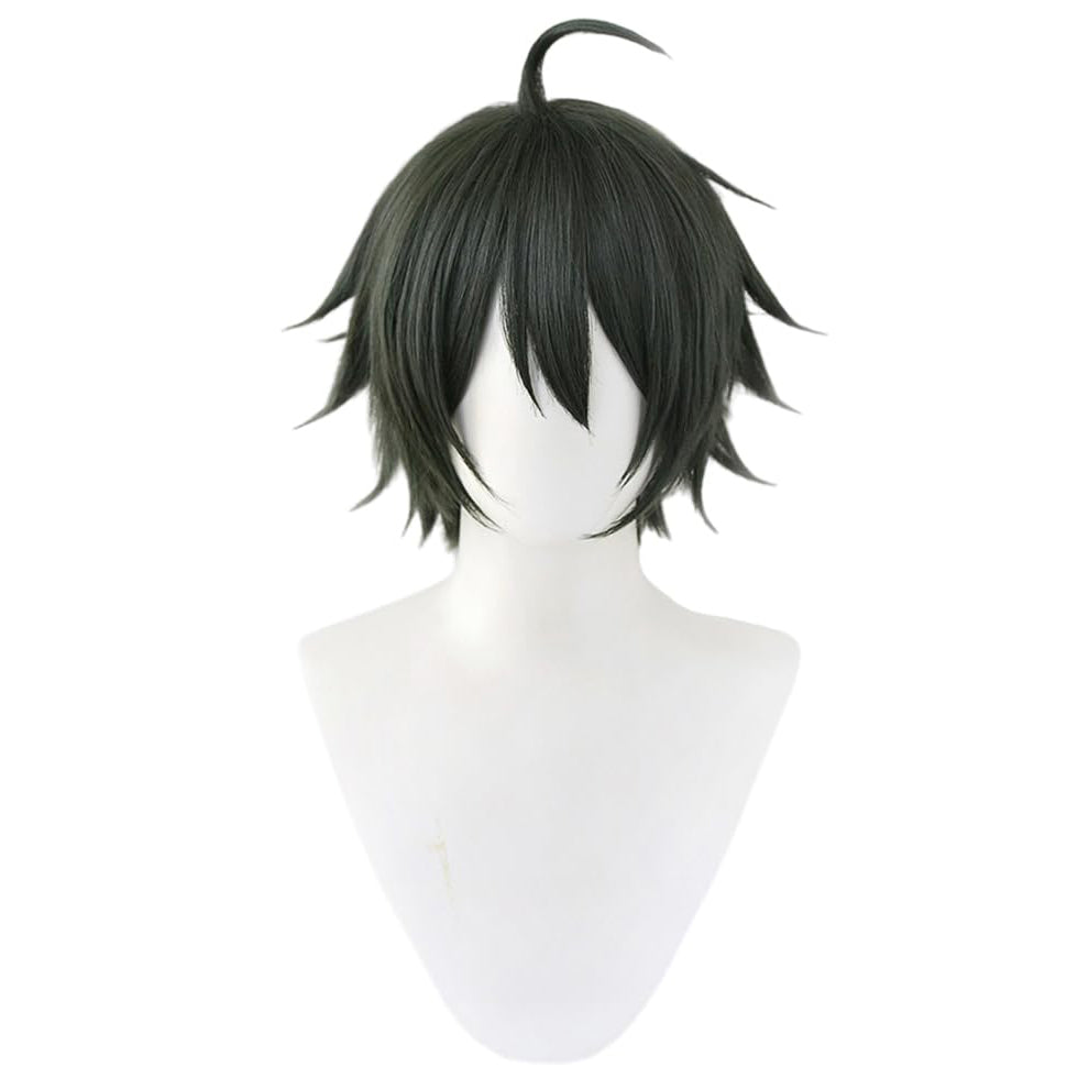 Anime Cosplay Wig Tadashi Yamaguchi Short Dark Green Hair