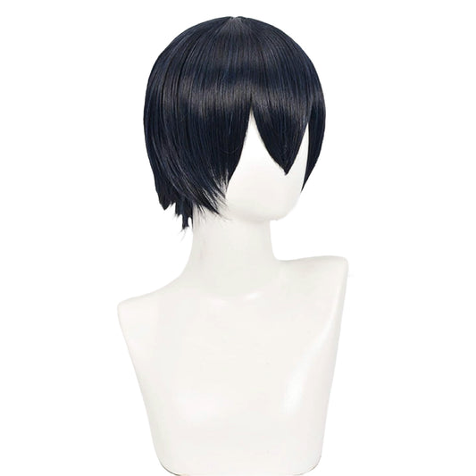 Anime Haikyuu Kageyama Tobio Black Short Cosplay Wig