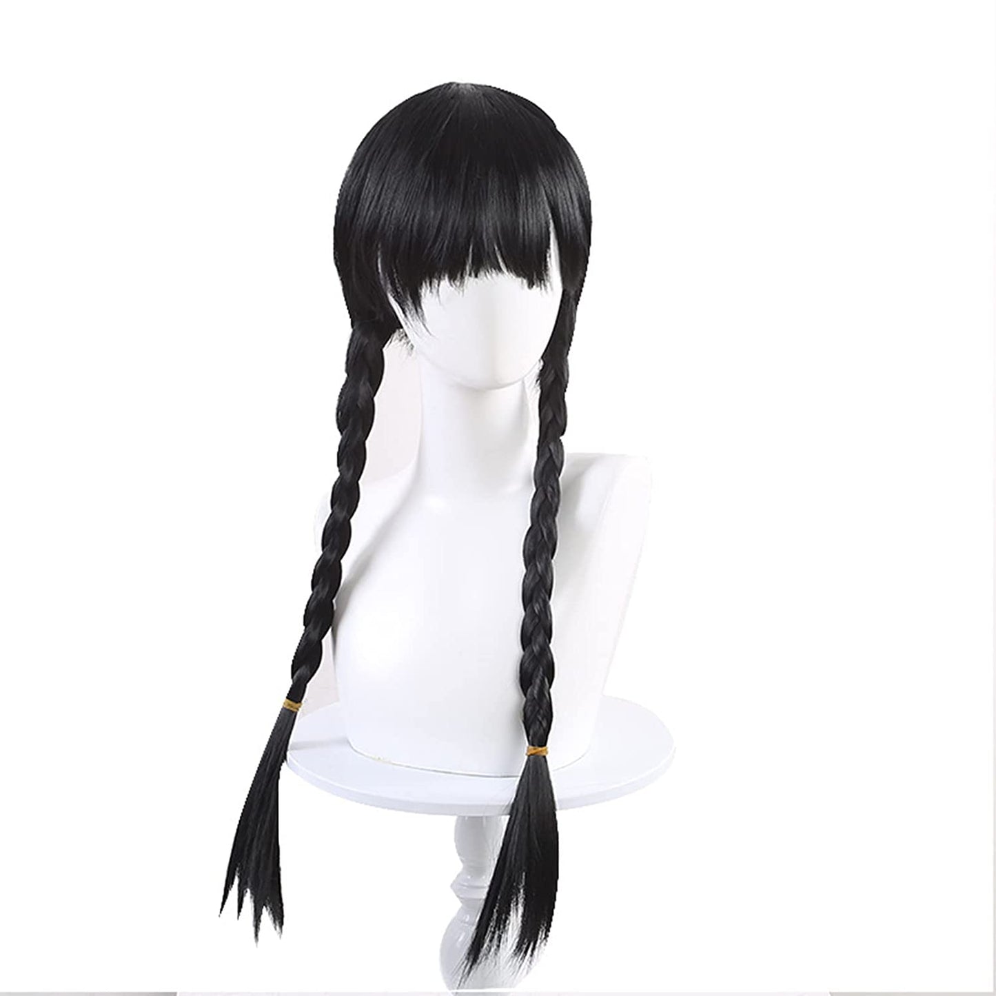 Transform into Wednesday Addams with our Black Pigtails Wig - Perfect for Cosplay and Halloween