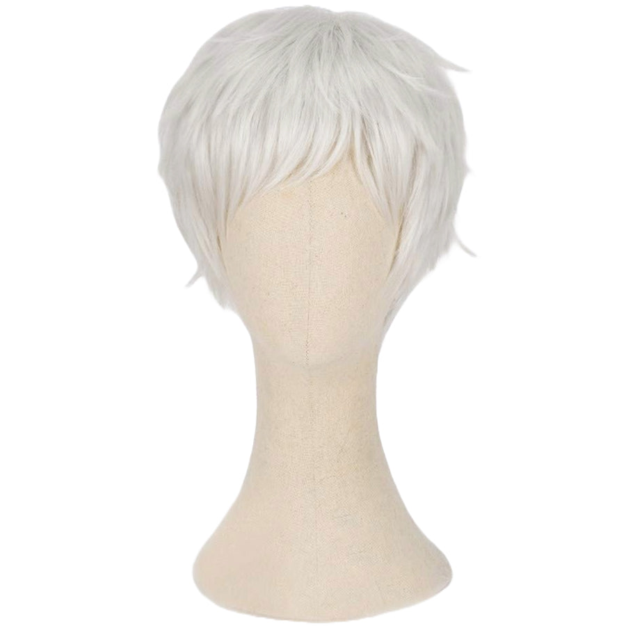 Aziraphale Short Straight White Cosplay Wig