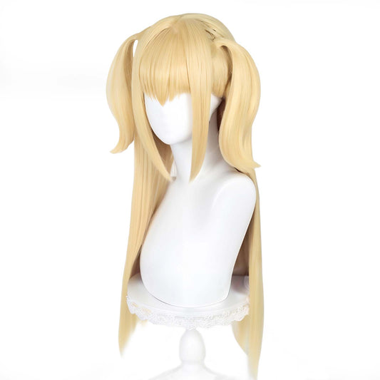 Long Blonde Wig for Misa Amane Cosplay, Long Straight Yellow Cute Kawaii Wig with Bangs