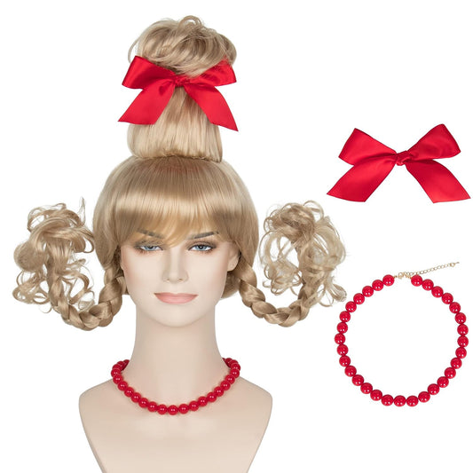 Spread Whoville Joy with Cindy Lou Who Blonde Wig - Get Yours Now!