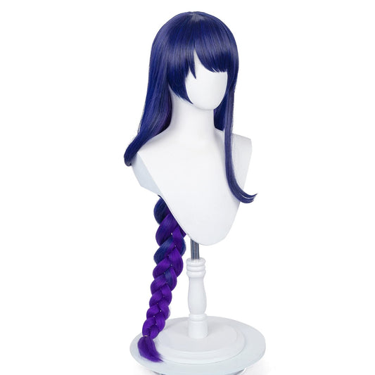 Transform into the Electrifying Raiden Shogun with our Stylish Wig - Perfect for Cosplay and Genshin Impact Fans!