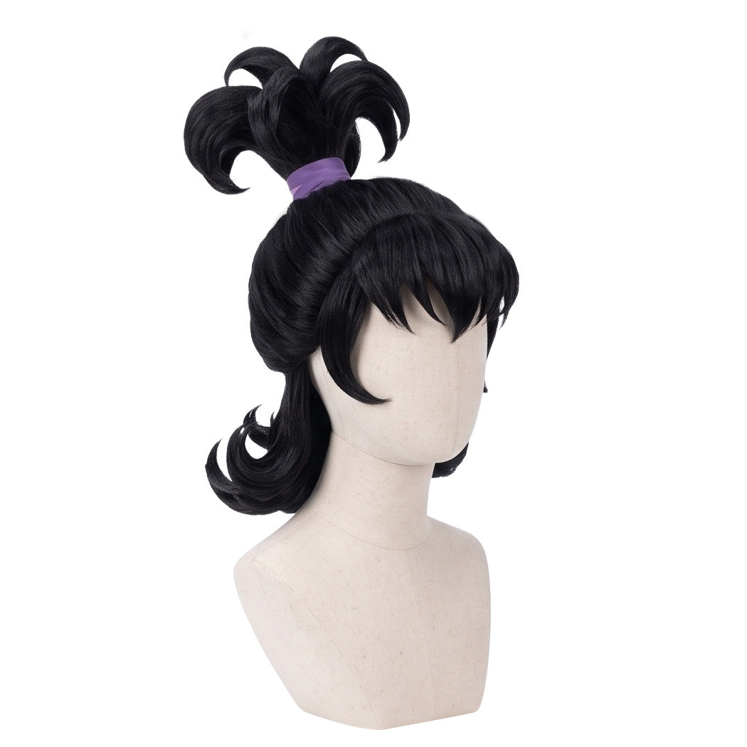 Lydia Deetz cosplay wig displayed on mannequin with gothic styling