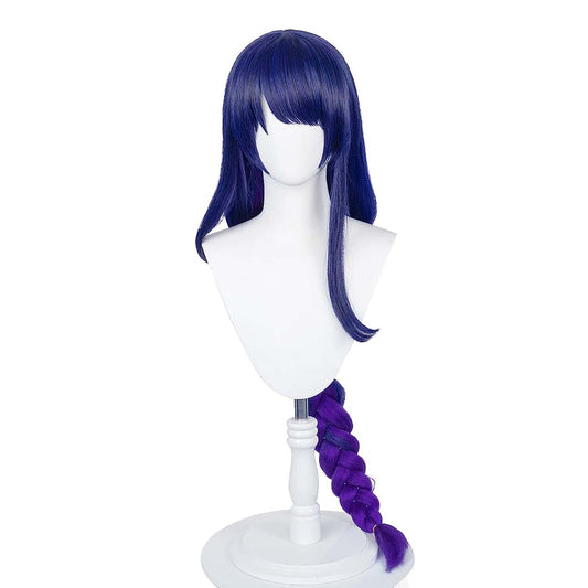 Transform into the Electrifying Raiden Shogun with our Stylish Wig - Perfect for Cosplay and Genshin Impact Fans!