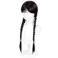 Nevermore Elegance” Wednesday Addams Long Black Pigtails Wig – Deadpan Perfection, 0% Smiles Included