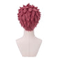 Back view of Kimetsu no Yaiba Akaza cosplay wig with textured hairstyle