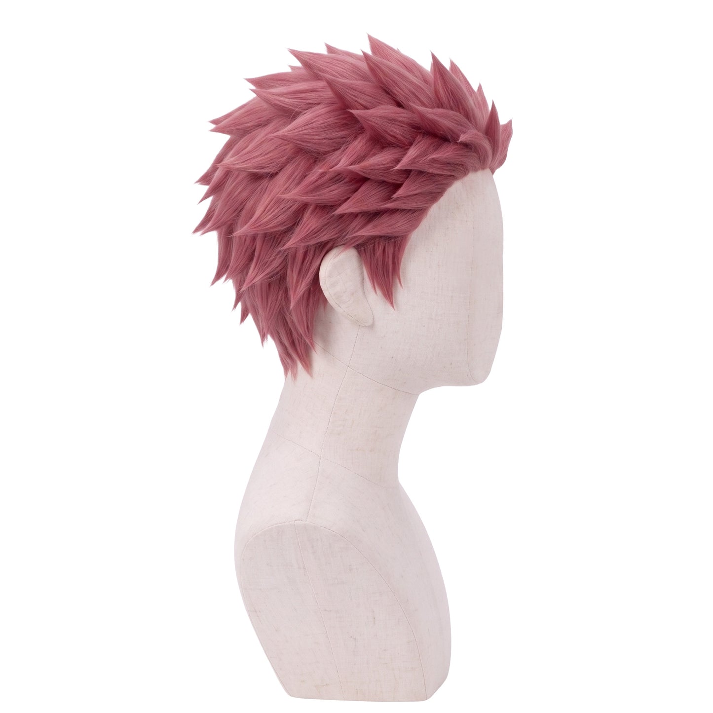 Side view of Akaza wig showing sharp layered anime spikes