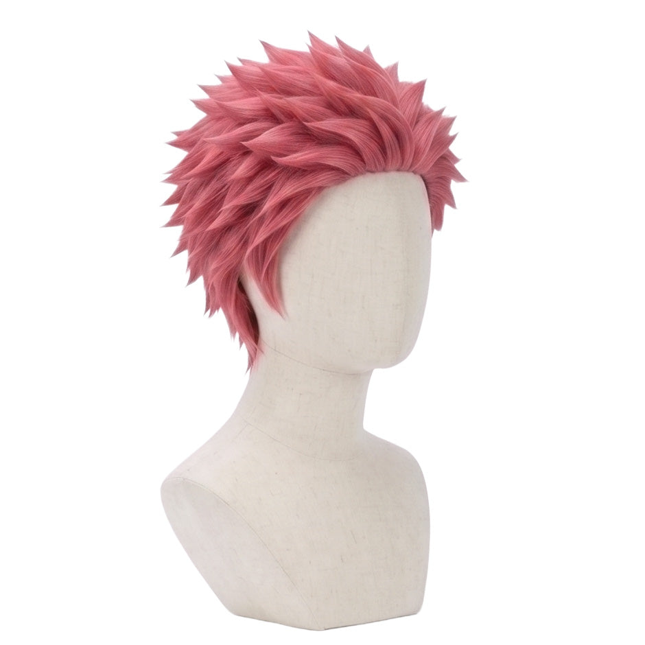 Pink anime cosplay wig inspired by Akaza from Demon Slayer