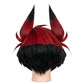 Back view of Alastor cosplay wig displaying smooth fibers and clean finish