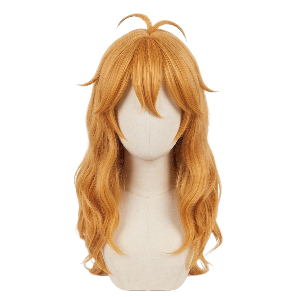DIY styling wig for recreating Alice’s long layered orange hairstyle