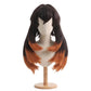 Front view of Amo Empool cosplay wig with black hair and orange tips