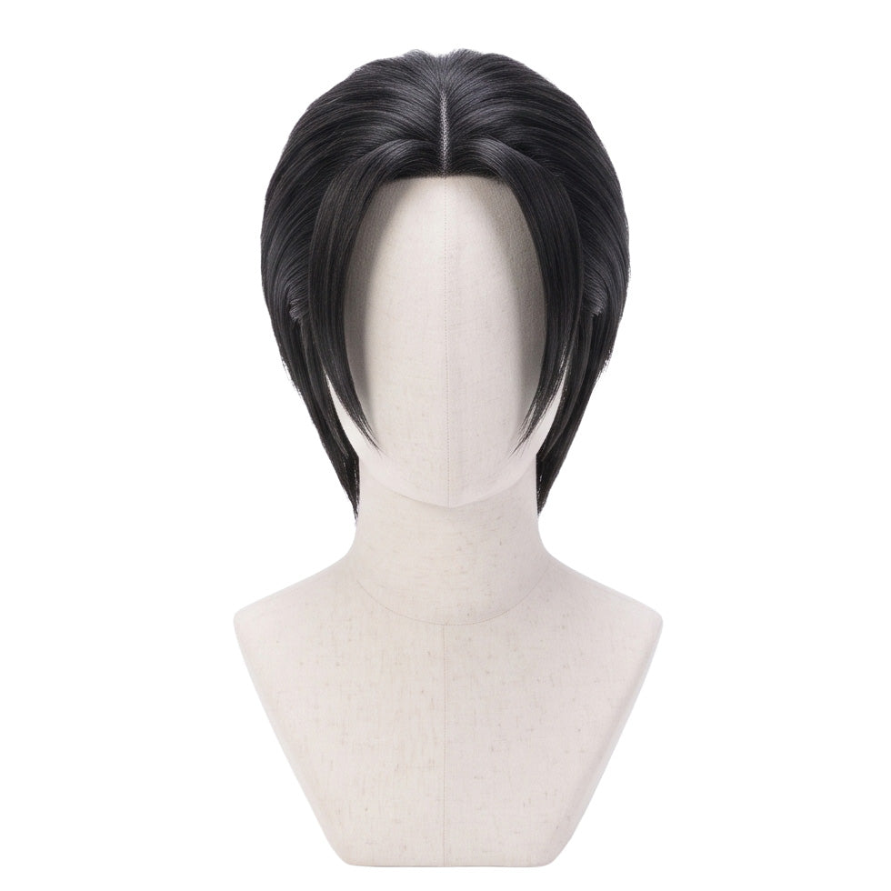 Black anime-inspired cosplay wig based on Angeal Hewley from Final Fantasy