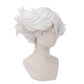 Three-quarter view of Angel Dust white basic cosplay wig