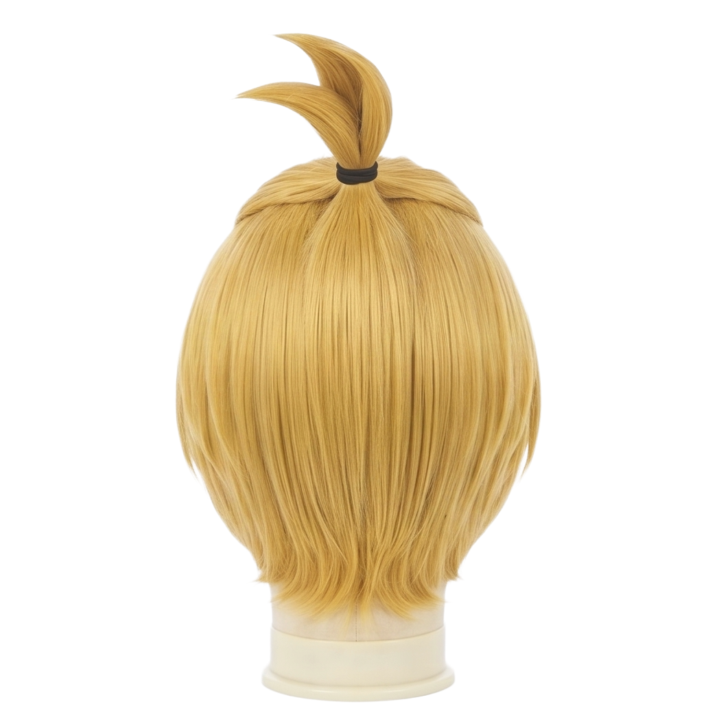 Back view of upward-styled Arthur Boyle cosplay wig base