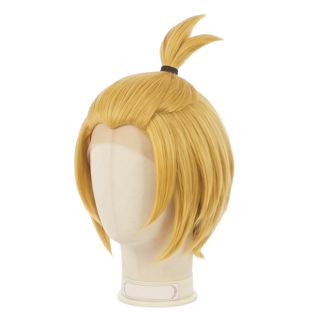 Blonde anime cosplay wig inspired by Arthur Boyle from Fire Force