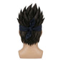 Back view of Naruto Asuma Sarutobi cosplay wig with layered black spikes