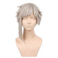 Front view of Atsushi Nakajima cosplay wig with silver-gray spiky hair