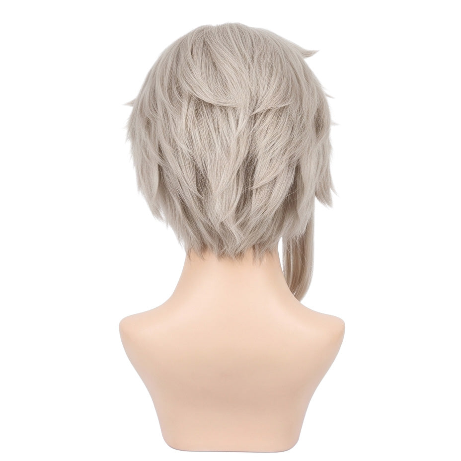 Back view of Bungo Stray Dogs Atsushi wig with forward-swept layers