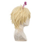 Right side view of Bamora wig on a mannequin head with a pink clip against a white background
