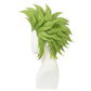 Side view showing Bartolomeo wig’s wild Mohawk and no-eyebrow design