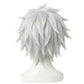 Back view of Bell Cranel cosplay wig with natural volume and texture on a white stand against a white background
