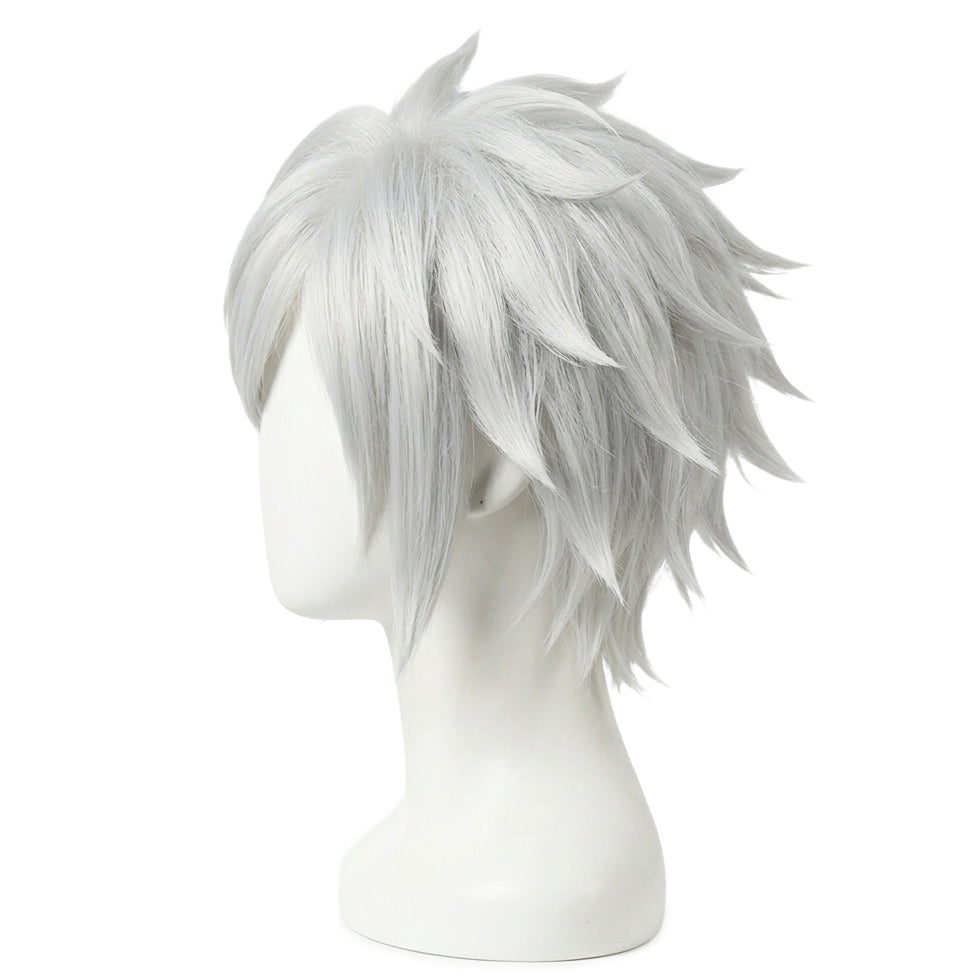 Left side view of Bell Cranel wig showing layered, controlled spikes on a mannequin head against a white background