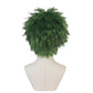 Back view of messy green Beetlejuice cosplay wig with unstyled fibers
